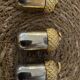 🌟 Vintage Trio of Acorn Salt and Pepper Shakers (Silver & Gold Metal)