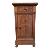 Table de chevet ancienne en chêne français, début du 20ème siècle