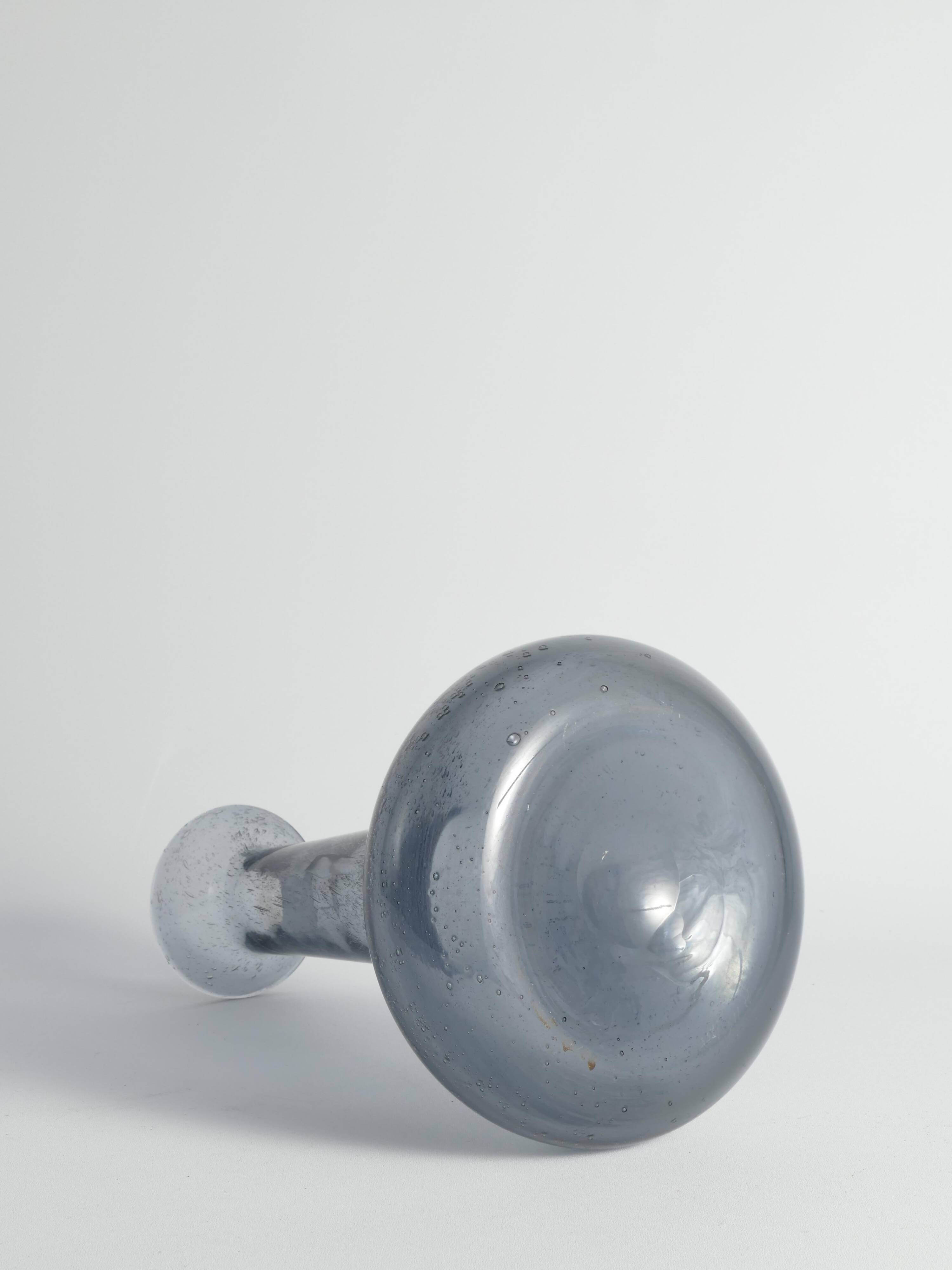 Scandinavian Modern Blue Glass Vase by Erik Höglund for Boda, Sweden 1960's