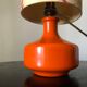 Lampe orange à fleurs 1970