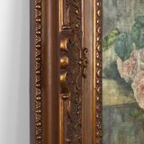 Romantic Floral Still Life Painting, Belgium ca. 1900