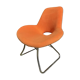 Fauteuil vintage orange et pied chromé