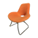 Fauteuil vintage orange et pied chromé