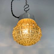 Vintage White Porcelain Pendant Light, 1970s