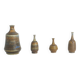 Petits Vases Mid-Century Scandinaves Modernes de Collection en Grès Marron par Gunnar Borg, Set de 4