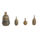 Petits Vases Mid-Century Scandinaves Modernes de Collection en Grès Marron par Gunnar Borg, Set de 4