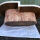 Vintage asymmetrical design coffee table made of Mactan travertine stones by Magnussen.
