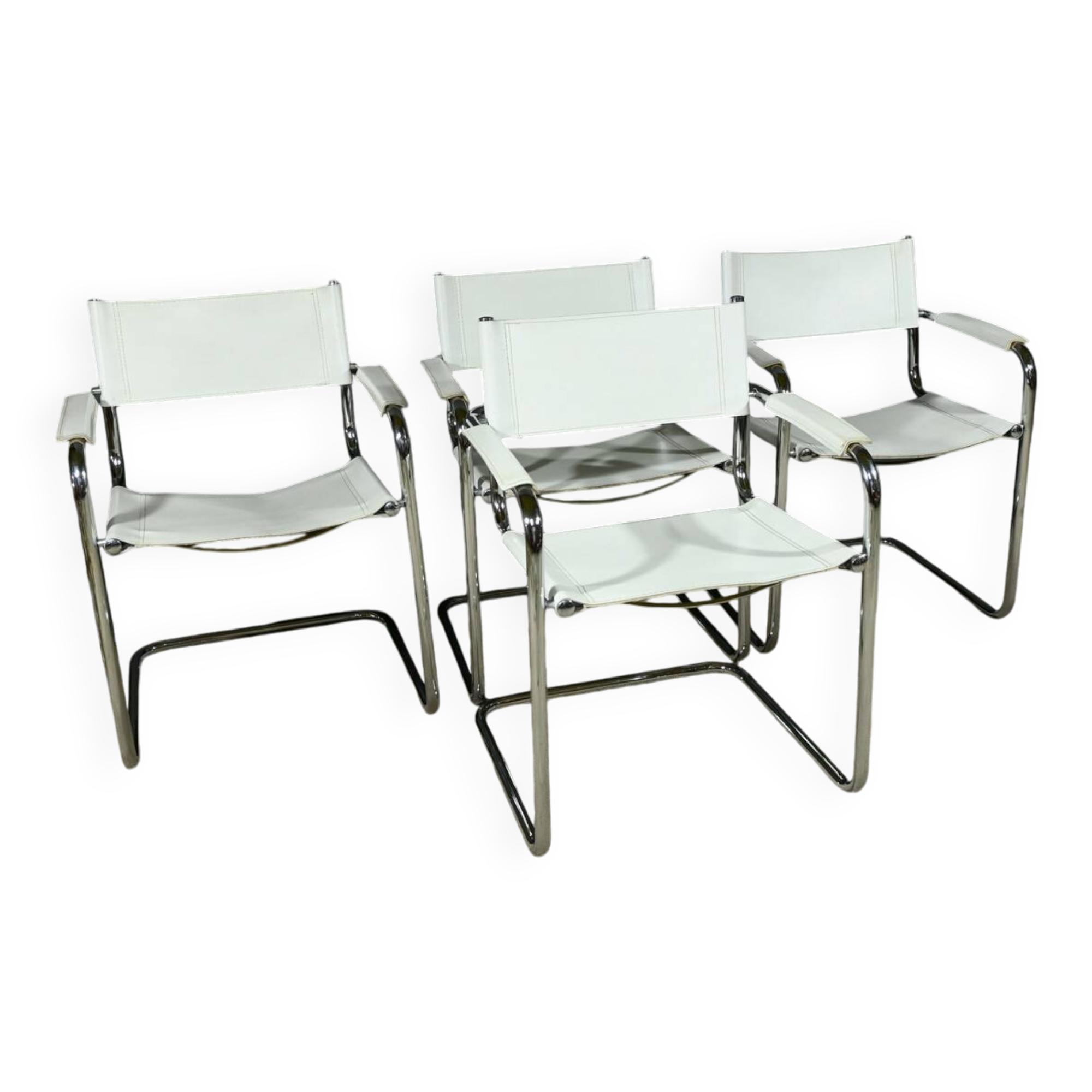 S33 armchairs in leather, attributed to M. Stam for Fasem, Italy – 1970
