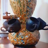 Ceramic fountain form hot air balloon year 50 Fat Lava Vallauris