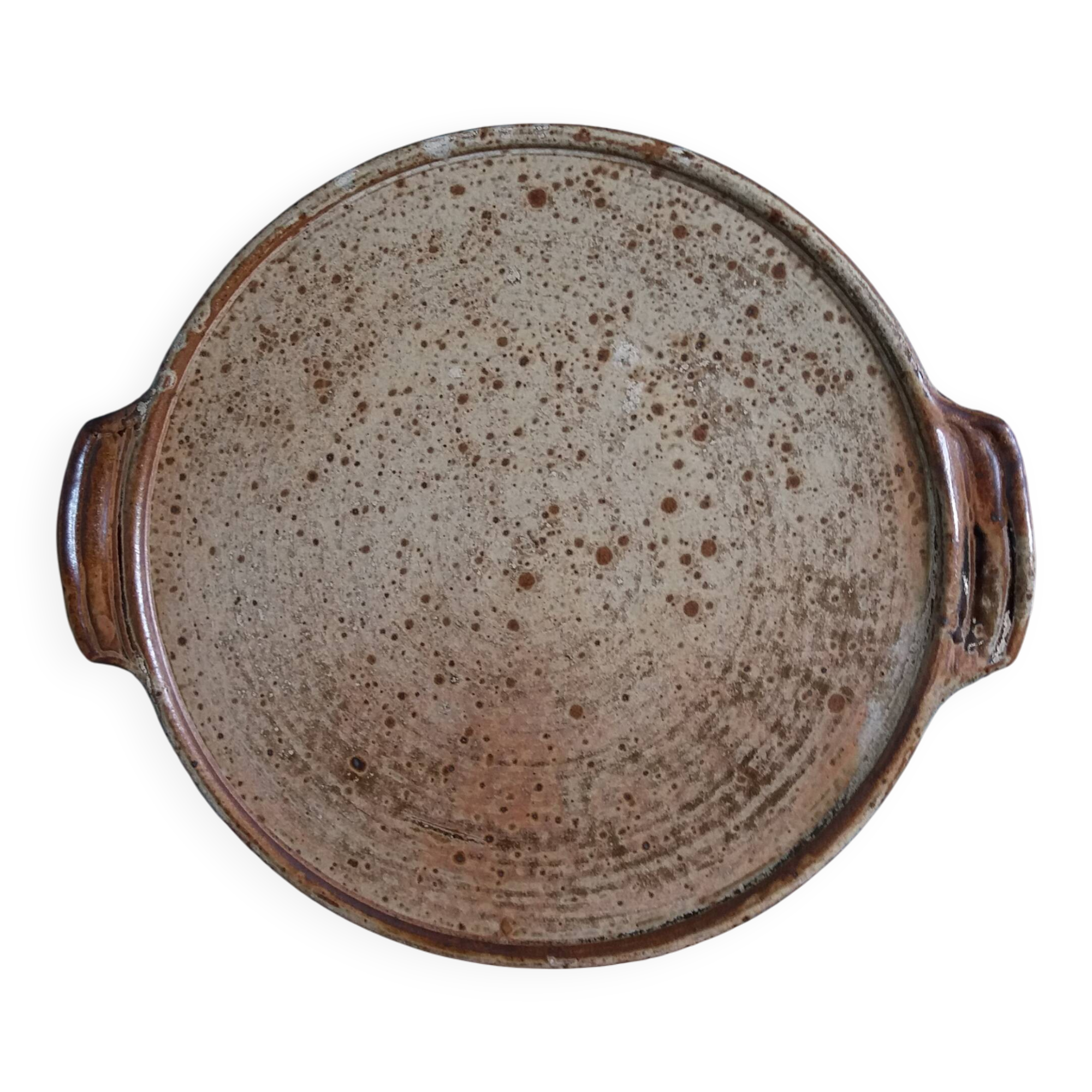 Puisaye sandstone tray signed Jean-Pierre Prud’homme