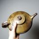 Vintage Japanese-style teapot from the 70s-90s, handmade brown stoneware, signed Pichon
