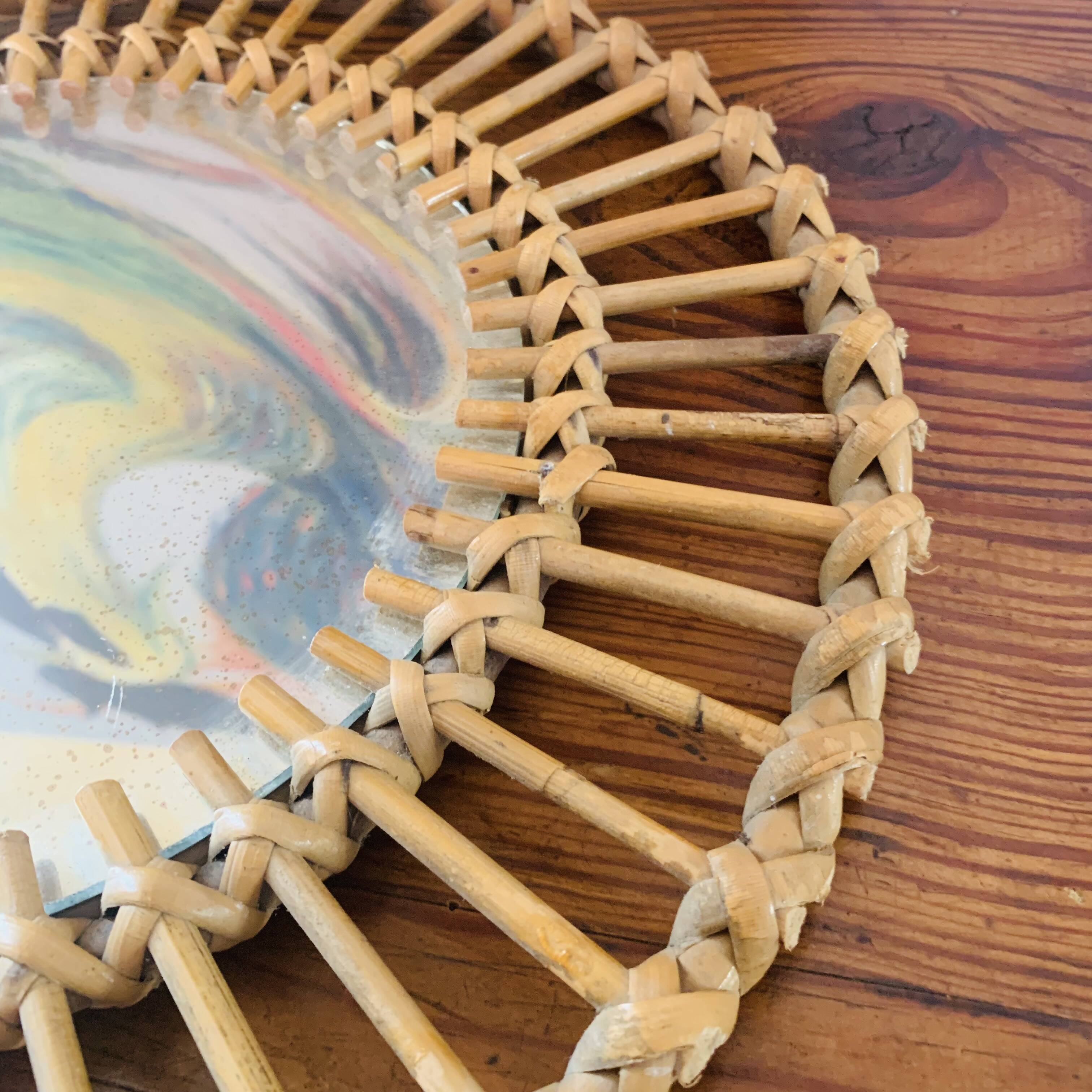 Rattan mirror