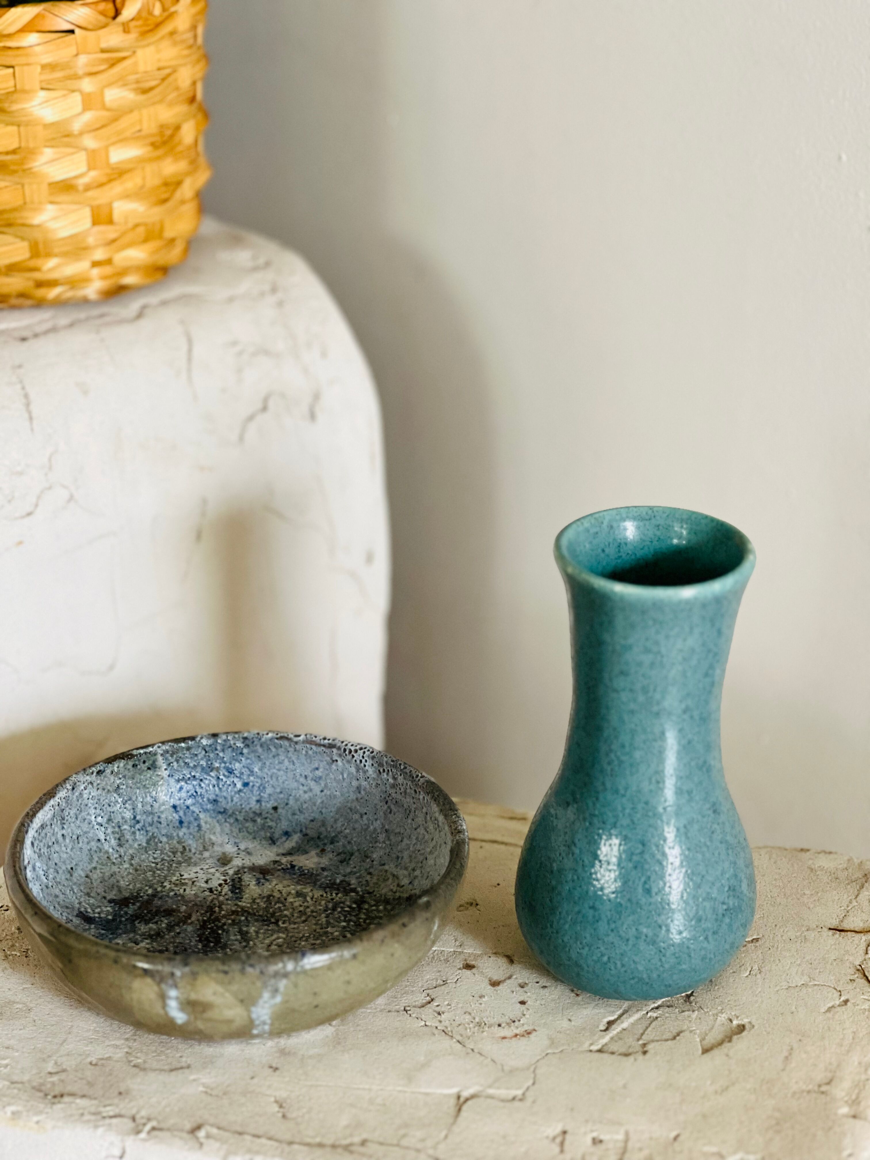 Blue ceramic vase