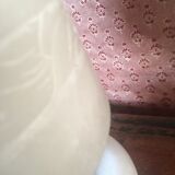 Alabaster lamp with fabric cable and vintage accessories
