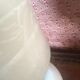 Alabaster lamp with fabric cable and vintage accessories