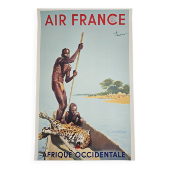 Affiche Air France - Afrique Occidentale