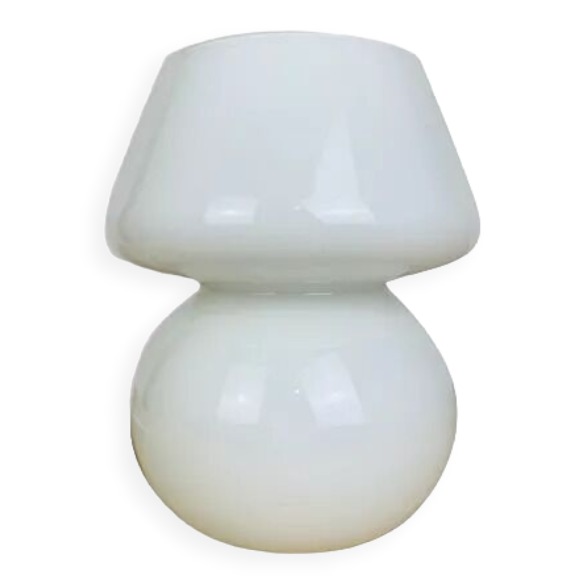 Vintage white opaline mushroom lamp