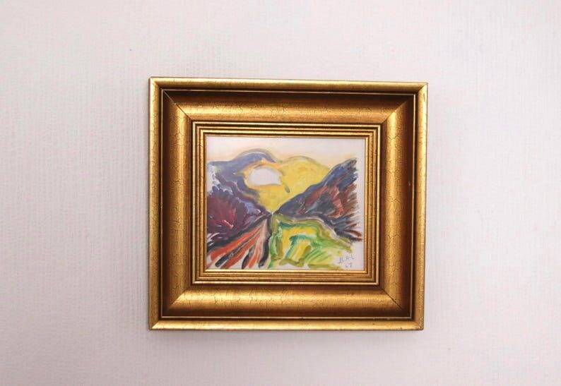 Swedish Oil on Panel “Abstract Landscape” by Bror Hvistendahl Vintage