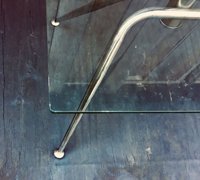 Coffee table steel and glass