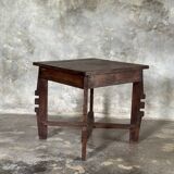 Coffee table, small vintage Indonesian modernist table in teak.