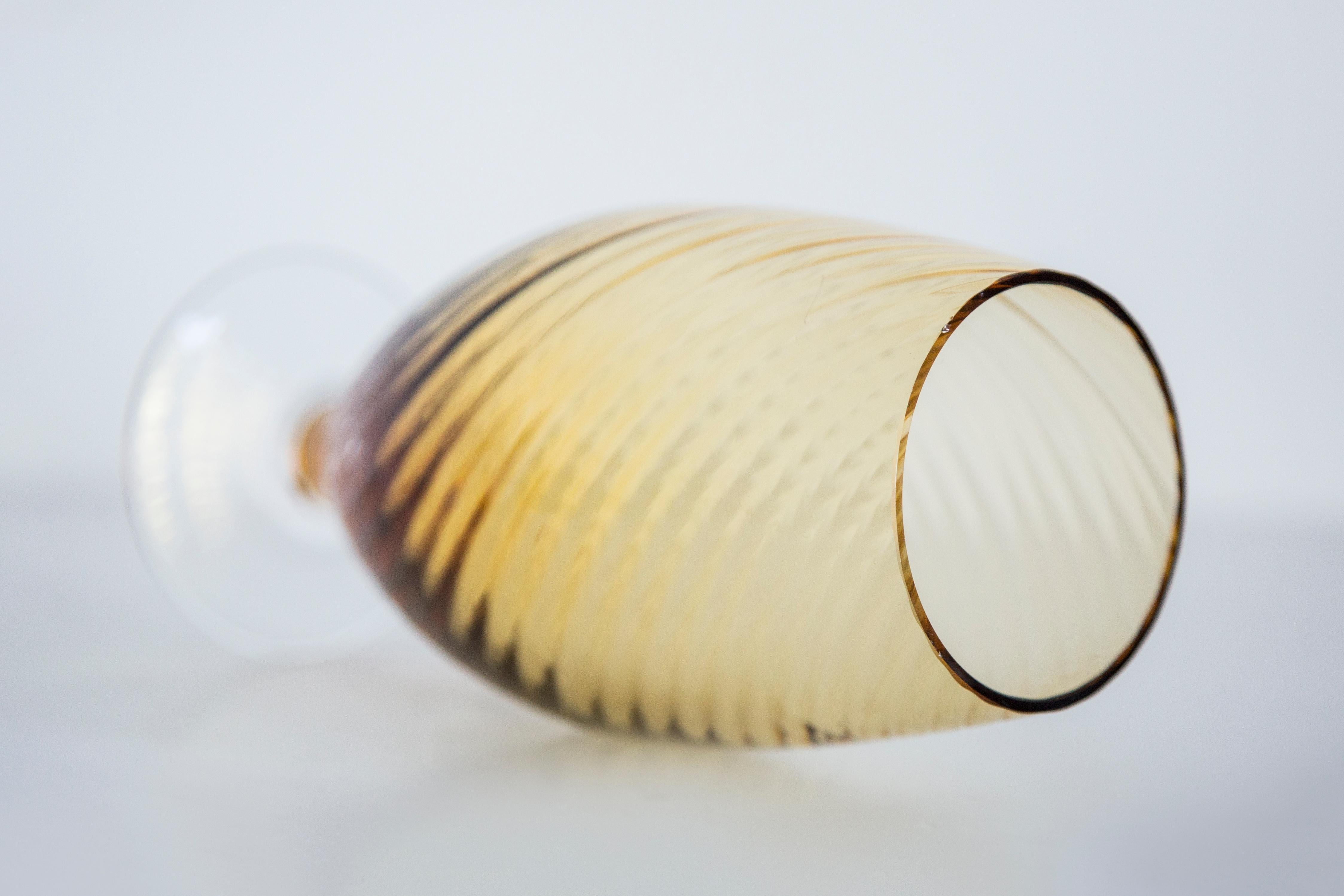 Small vintage yellow glass vase, 20th century, Europe, 1960s