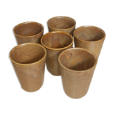 6 Cups cups in vintage Digoin sandstone