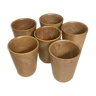 6 Cups cups in vintage Digoin sandstone