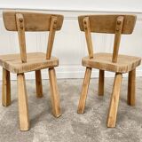 Pair of André Small solid elm chairs