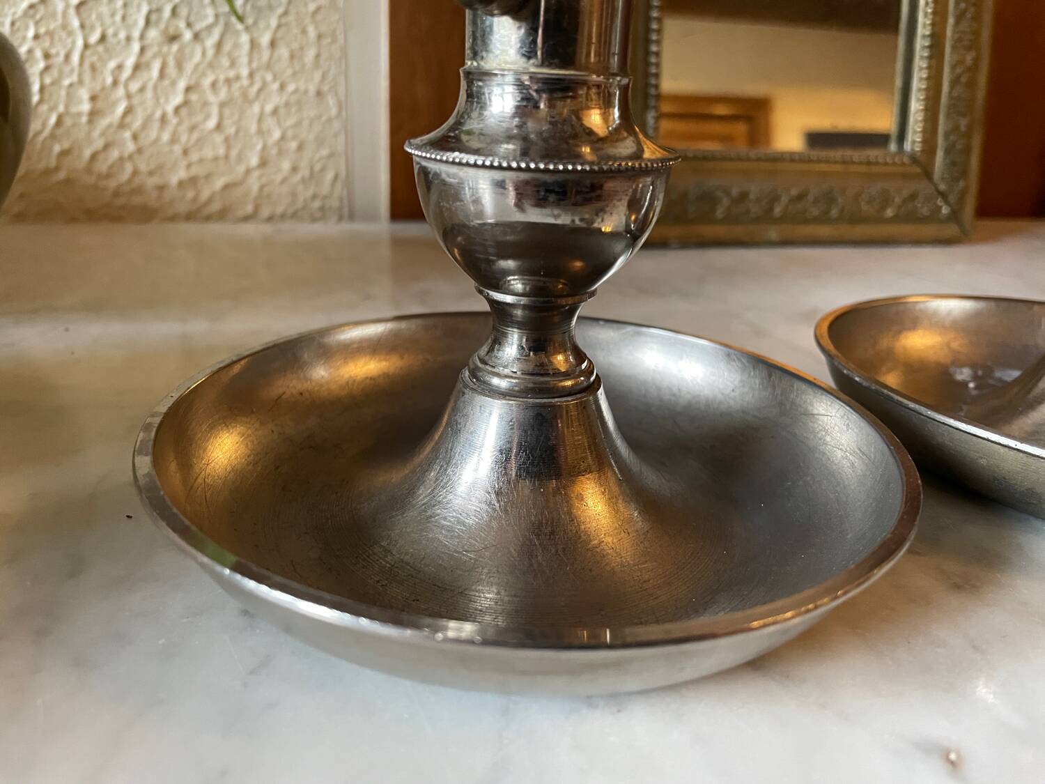Antique up and down candlesticks