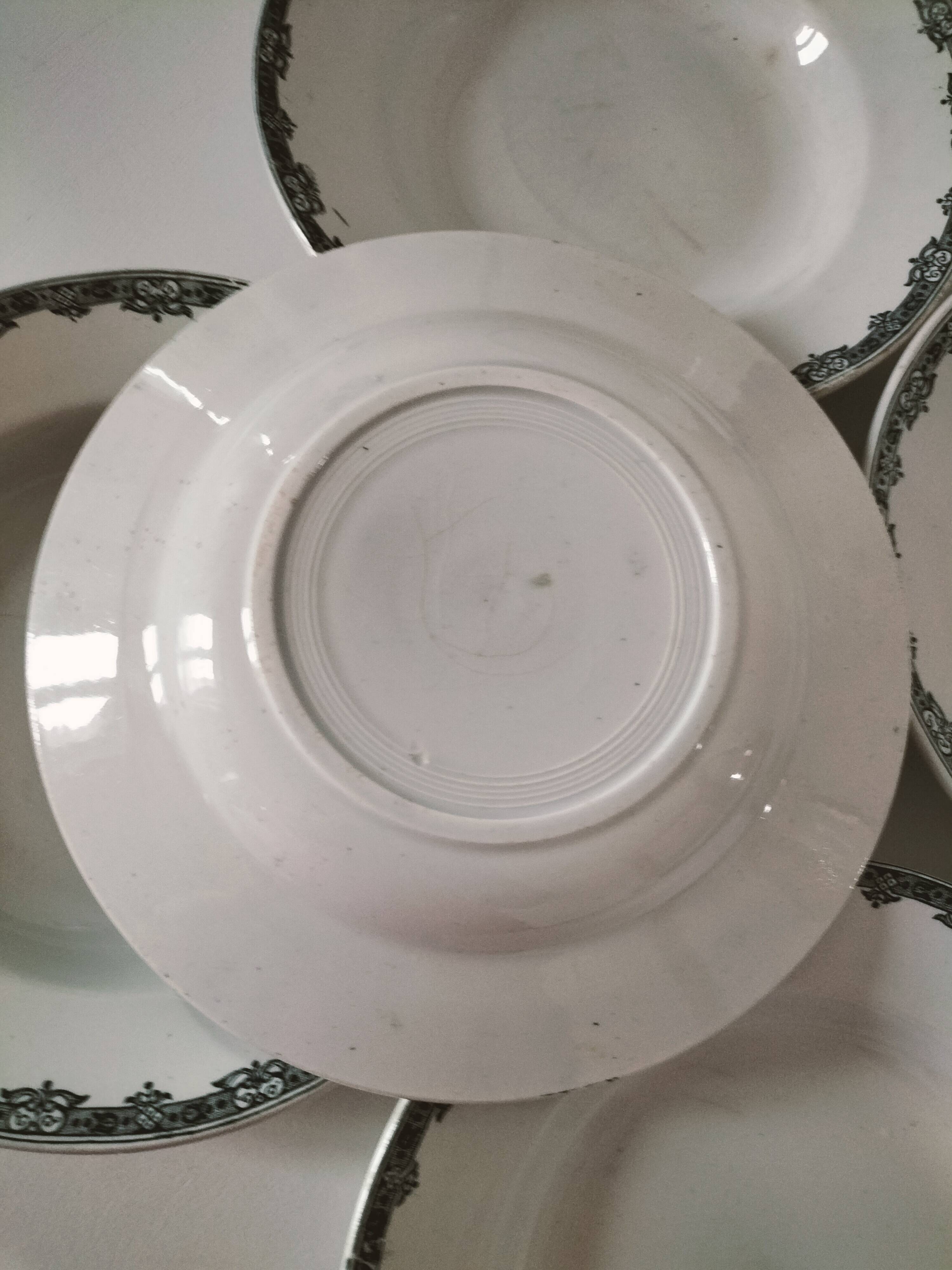 Set of 6 antique soup plates – Ironstone, circa 1900
