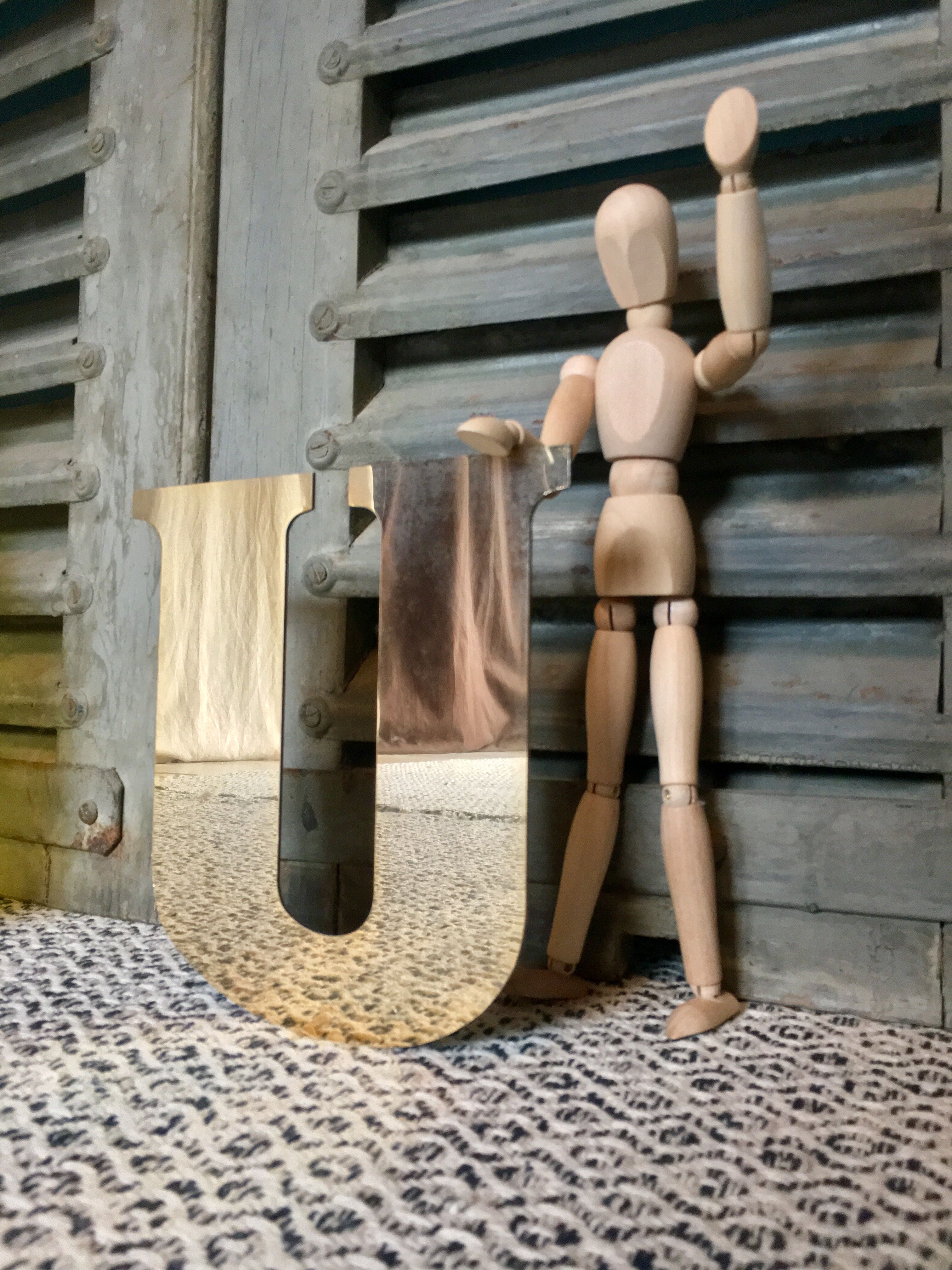 Vintage brass sign letter