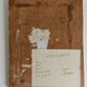 Abstract neo-primitive French portrait painting, mixed media on panel, 1999