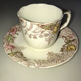 5 Guipure Luneville coffee cups with saucers