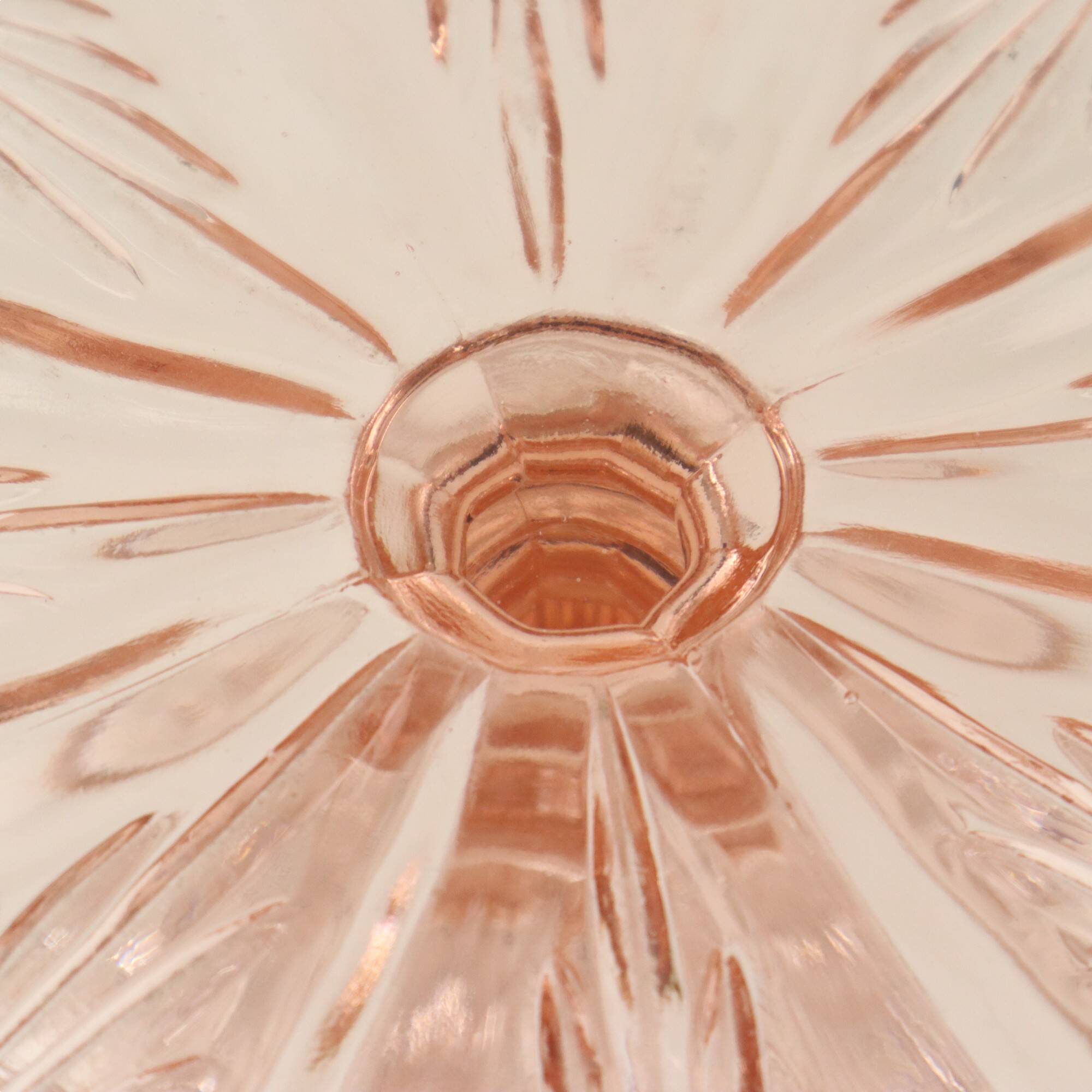 Art Deco Pink Cake Bowl Pastry Bowl Depression Glass 28cm