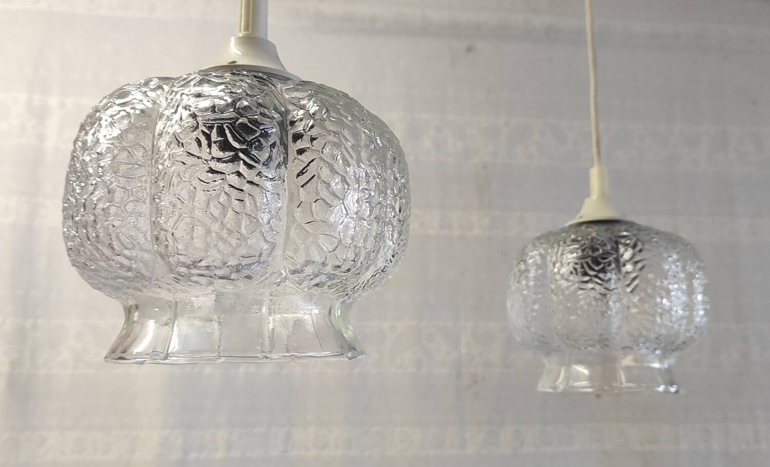 Vintage glass pendant lights - 60s/70s