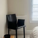 Office chair with armrests in thick black leather, Cattelan Italia