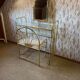 Vintage dressing table and stool in brass, 1950s, set of 2