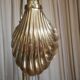 art deco floor lamp in brass shell shape flexible adjustment