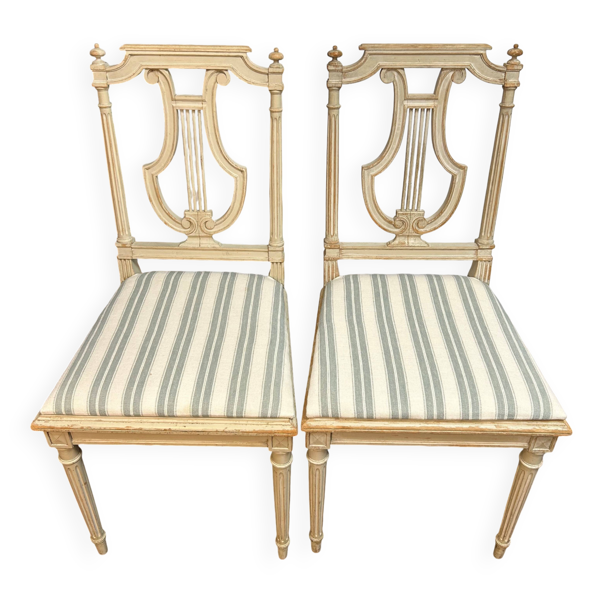 Set of 5 Louis XVI style beech chairs