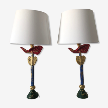 Pair of table lamps Fondica, Pierre Casenove, 1994