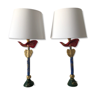 Pair of table lamps Fondica, Pierre Casenove, 1994