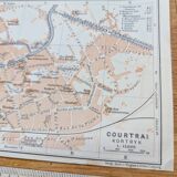 Kortrijk, small old map, vintage 1910