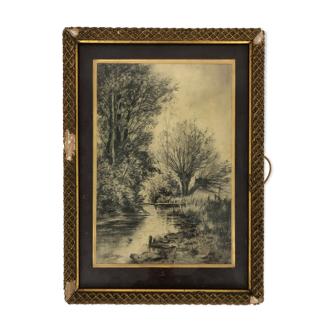 Framed charcoal test