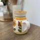 Small vintage ceramic jug signed – hand-painted floral decoration – 13 cm