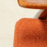 Scandinavian design curly orange armchair by H.Lis