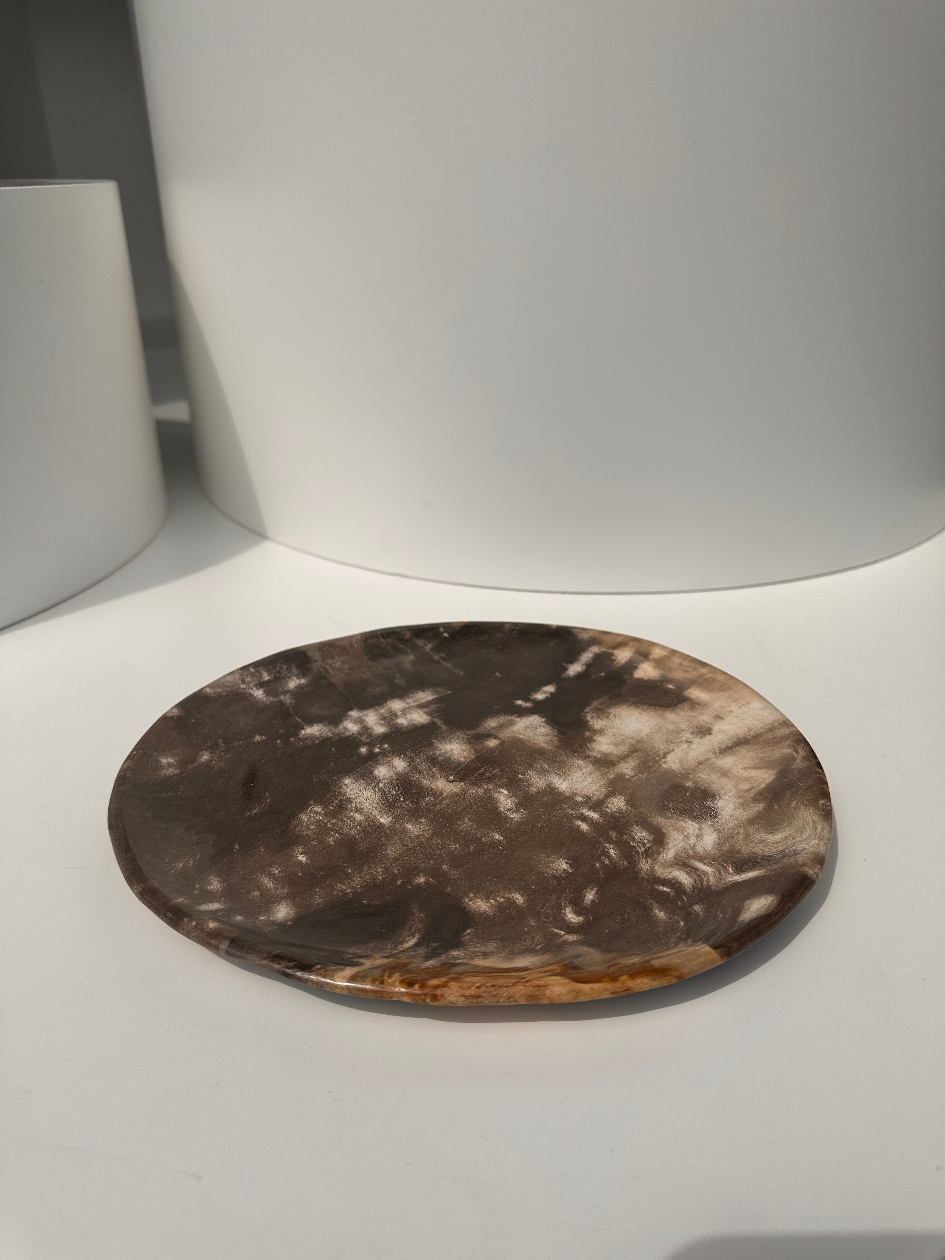 Dish in petrified wood