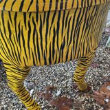 Painted wooden tiger chair