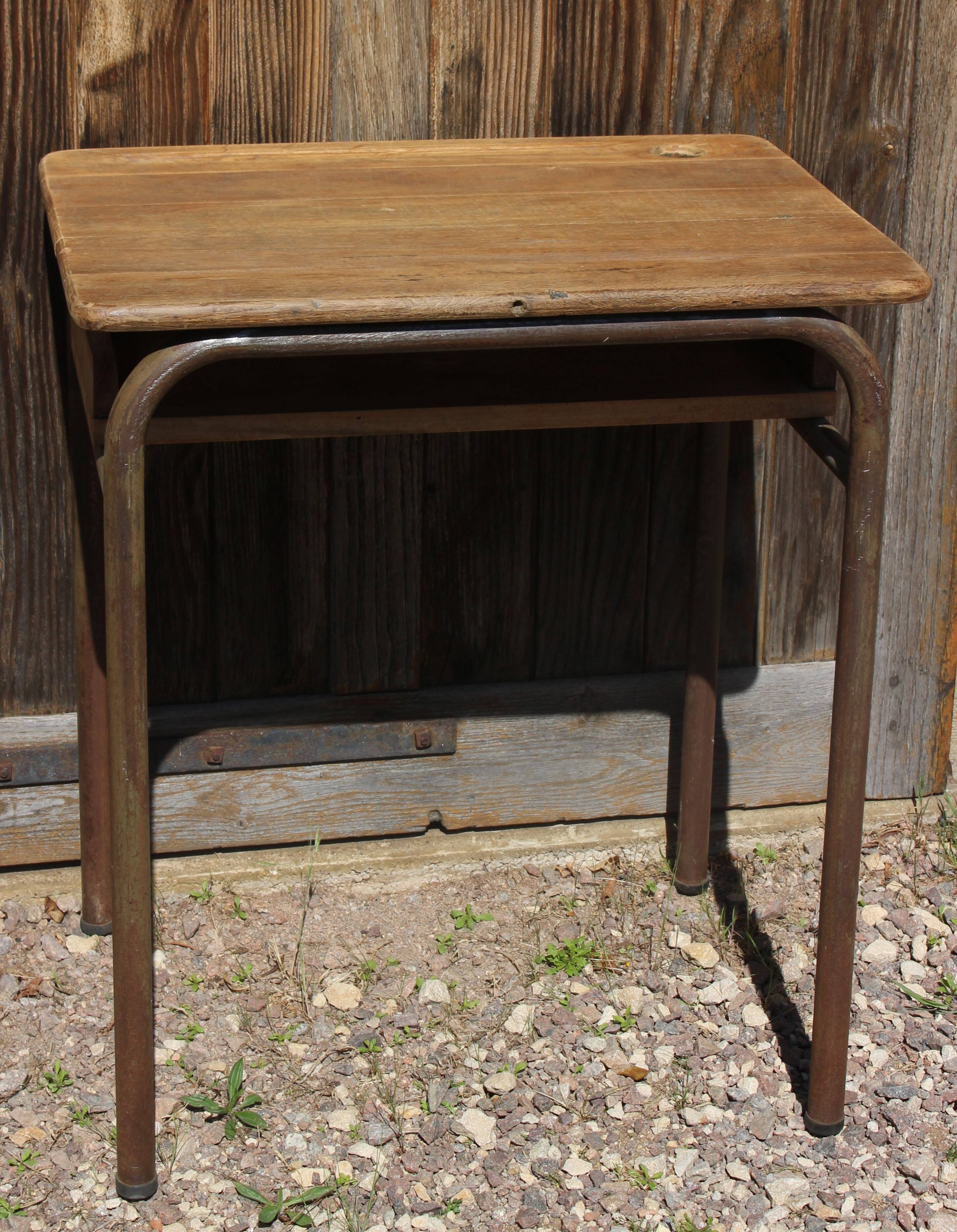 School table School desk wood metal vintage