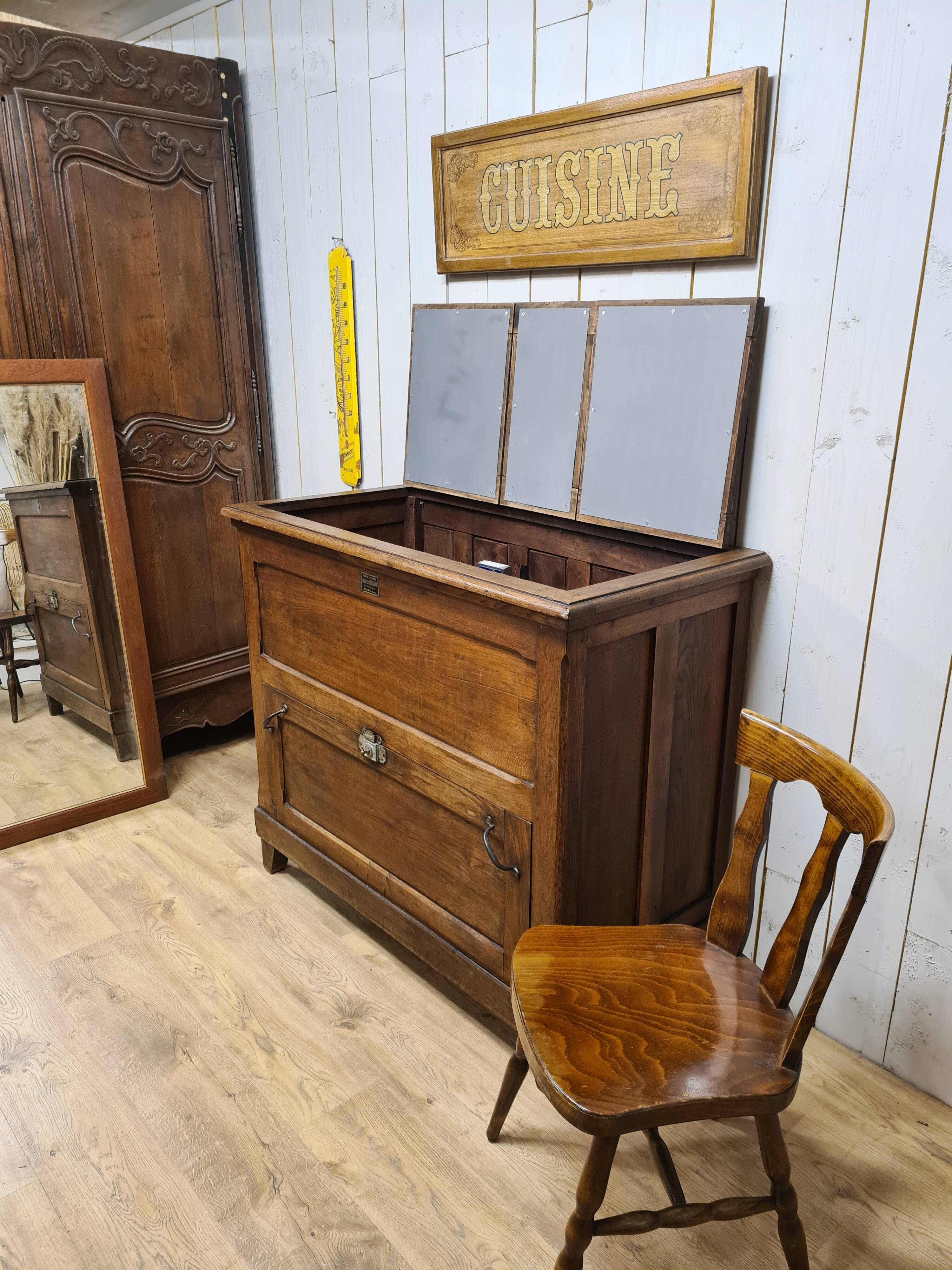 Old michaud brand cooler cabinet in solid oak
