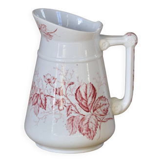 Large antique toilet bowl from the 19th century, pink ironstone, Imperial Bonn.